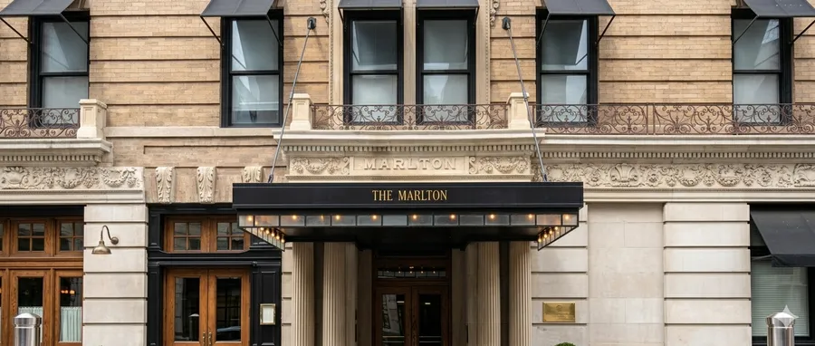 The Marlton hotel entrance, West 8th Street