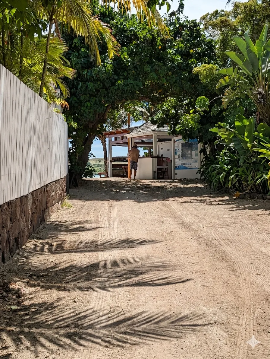 The sand alley leading to Ti' Corail, Grand Cul-de-Sac