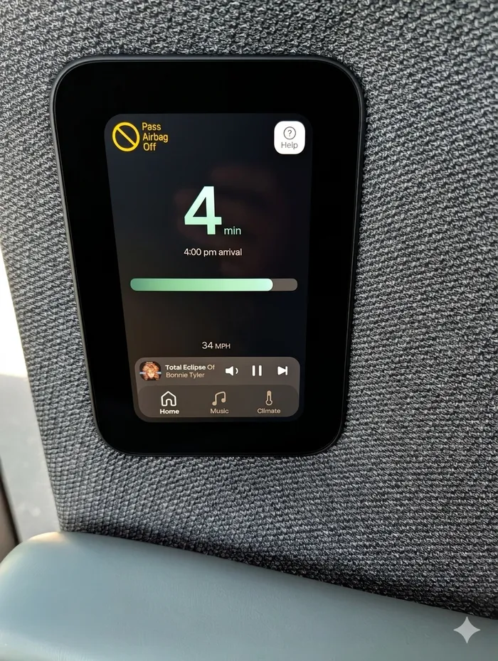 Zoox passenger display